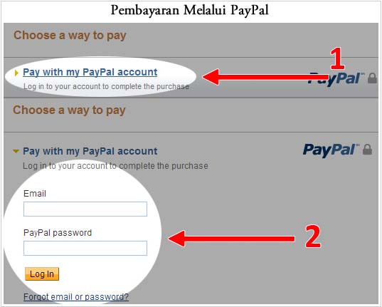 Pembayaran melalui Paypal